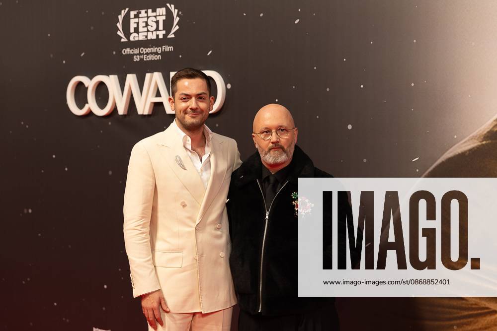 Producer Michiel Dhont and Scenario Writer And Actor Angelo Tijssens pictured during the opening of Gent International Film Festival, with the opening film Coward by Gent director Dhont on Wednesday 7 October 2026. The 53rd edition of Film Fest Gent takes place from 07 to 18 October. Coward is Dhont s third feature film and this is the third time a film by Dhont has opened the festival. This previously happened with Girl in 2018 and Close in 2022. JAMES ARTHUR PHOTOGRAPHY JAMESxARTHURxGEKIERE 189086707
