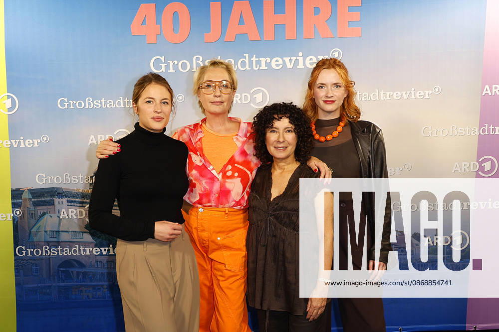 Sinha Melina Gierke, Saskia Fischer, Maria Ketikidou, and Sofie Junker attend the photo call for the 40th anniversary of the series *Großstadtrevier* on October 7, 2026, at the Astor Film Lounge in Hamburg, Germany. 40th anniversary *Großstadtrevier* photo call in Hamburg, Germany