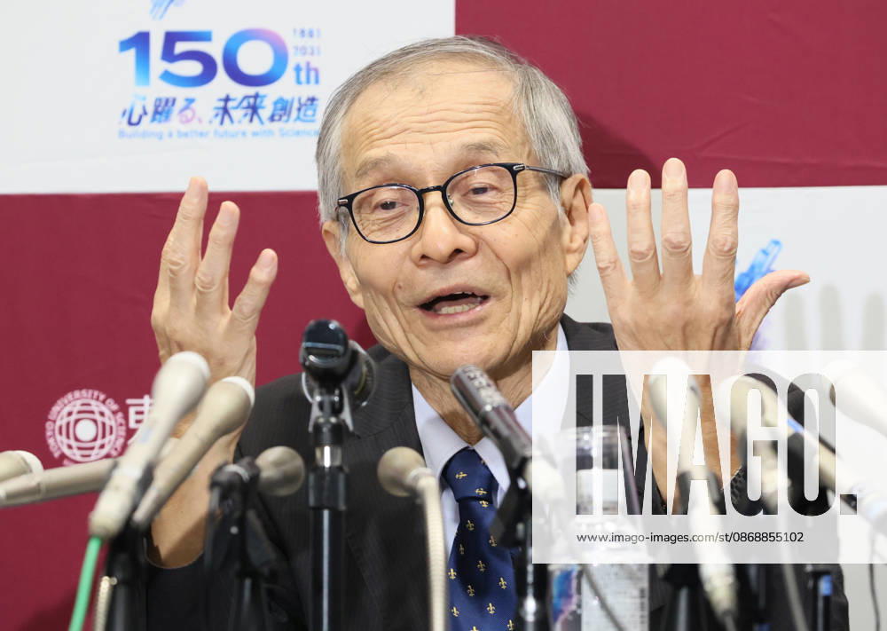 Tokyo, Japan - Japanese chemist Kenso Soai of professor emeritus at the Tokyo University of Science (TUS) speaks at a press conference as he won the Nobel Prize in Chemistry at the TUS campus Tokyo on Wednesday, October 7, 2026. Soai and French chemist Henri Kagan won the prize to discover non-linear effects and autocatalysis in asymmetric organic synthesis (photo by Yoshio Tsunoda AFLO) aflo_354043940