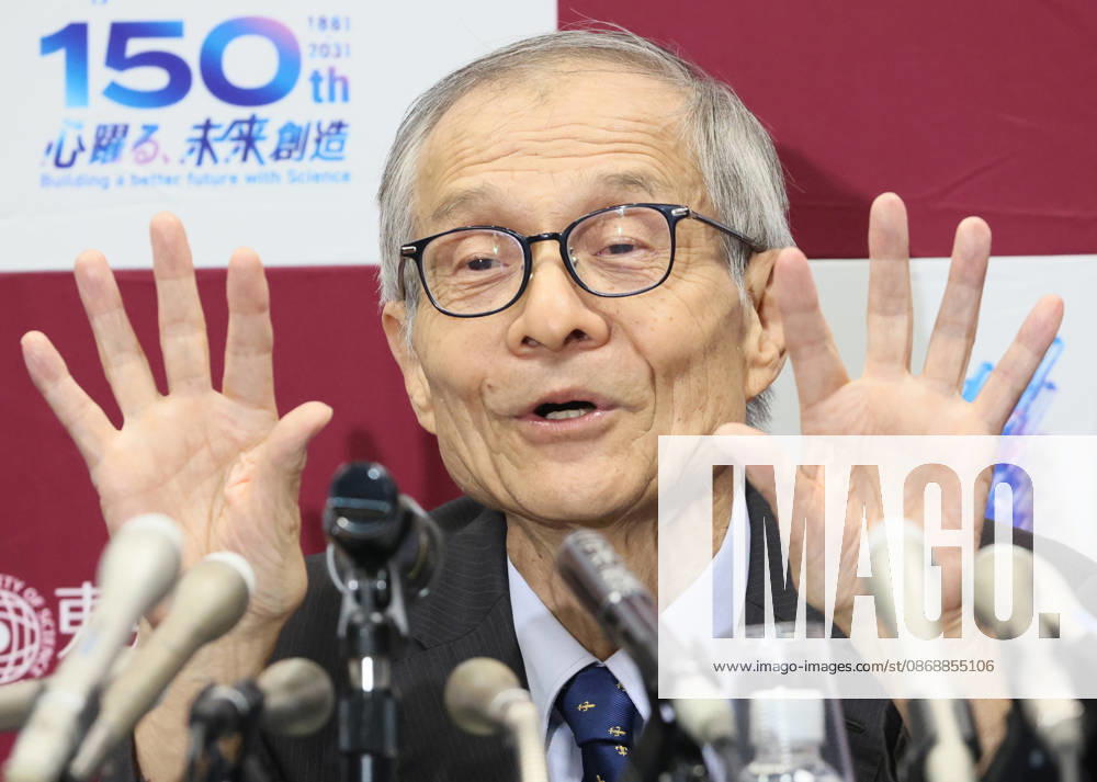 Tokyo, Japan - Japanese chemist Kenso Soai of professor emeritus at the Tokyo University of Science (TUS) speaks at a press conference as he won the Nobel Prize in Chemistry at the TUS campus Tokyo on Wednesday, October 7, 2026. Soai and French chemist Henri Kagan won the prize to discover non-linear effects and autocatalysis in asymmetric organic synthesis (photo by Yoshio Tsunoda AFLO) aflo_354043962