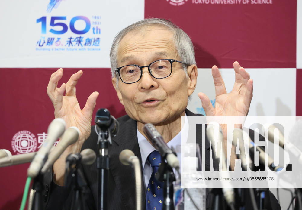 Tokyo, Japan - Japanese chemist Kenso Soai of professor emeritus at the Tokyo University of Science (TUS) speaks at a press conference as he won the Nobel Prize in Chemistry at the TUS campus Tokyo on Wednesday, October 7, 2026. Soai and French chemist Henri Kagan won the prize to discover non-linear effects and autocatalysis in asymmetric organic synthesis (photo by Yoshio Tsunoda AFLO) aflo_354043985