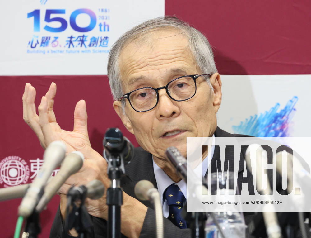 Tokyo, Japan - Japanese chemist Kenso Soai of professor emeritus at the Tokyo University of Science (TUS) speaks at a press conference as he won the Nobel Prize in Chemistry at the TUS campus Tokyo on Wednesday, October 7, 2026. Soai and French chemist Henri Kagan won the prize to discover non-linear effects and autocatalysis in asymmetric organic synthesis (photo by Yoshio Tsunoda AFLO) aflo_354044021