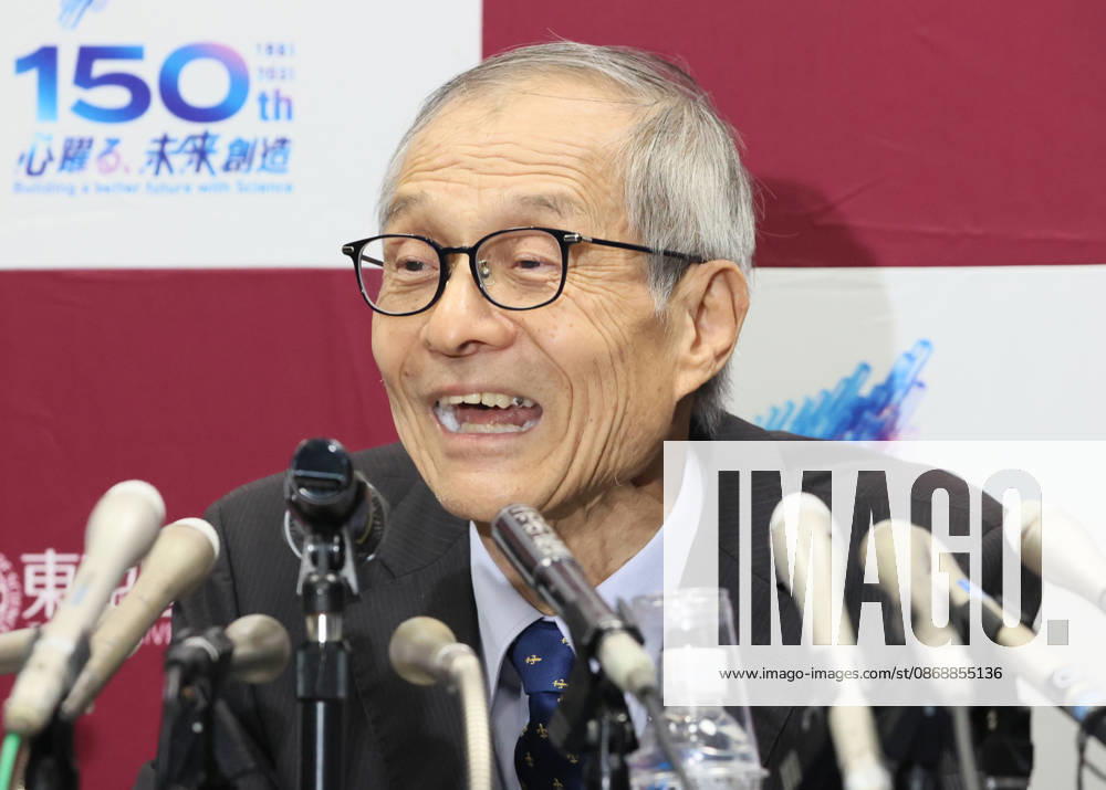 Tokyo, Japan - Japanese chemist Kenso Soai of professor emeritus at the Tokyo University of Science (TUS) speaks at a press conference as he won the Nobel Prize in Chemistry at the TUS campus Tokyo on Wednesday, October 7, 2026. Soai and French chemist Henri Kagan won the prize to discover non-linear effects and autocatalysis in asymmetric organic synthesis (photo by Yoshio Tsunoda AFLO) aflo_354085404