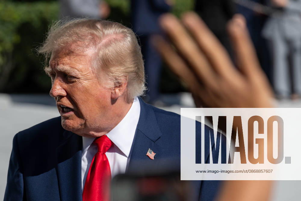 President DONALD TRUMP speaks to reporters on the South Lawn of the White House before departing for San Antonio, Texas, where he is scheduled to headline a midterm campaign rally at Freeman Coliseum as Republicans seek to boost turnout and support candidates including Texas Attorney General KEN PAXTON. Washington United States - ZUMAk206 20261007_znp_k206_003