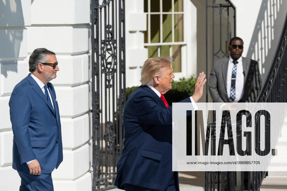 President DONALD TRUMP and Sen. TED CRUZ walk out onto the South Lawn of the White House ahead of Trumpâ€⠢s departure for San Antonio, Texas, where he is scheduled to headline a midterm campaign rally. Washington United States - ZUMAk206 20261007_znp_k206_020