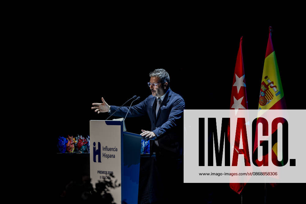 3rd Annual Hispanic Influence Awards Mariano de Paco, the Regional Minister of Culture, Tourism, and Sports for the Community of Madrid, speaks during the 3rd Annual Hispanic Influence Awards ceremony on October 7, 2026, in Madrid, Spain. The main objective of the Hispanic Influence Awards is to recognize excellence, talent, creativity, and leadership of individuals and institutions that strengthen ties within the Spanish-speaking community and promote Hispanic values on a global scale. OCTOBER 7, 2026 HISPANIC INFLUENCE AWARDS SPANISH-SPEAKERS HISPANIC IDENTITY Madrid Madrid, Spain