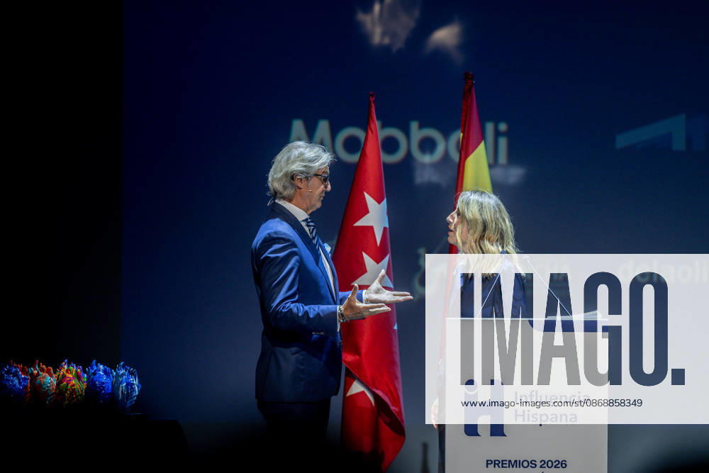 3rd Annual Hispanic Influence Awards Dancer Poti Castillo greets the president of the Regional Government of Extremadura, María Guardiola, during the 3rd Annual Hispanic Influence Awards ceremony on October 7, 2026, in Madrid, Spain. The main objective of the Hispanic Influence Awards is to recognize excellence, talent, creativity, and leadership of individuals and institutions that strengthen ties within the Spanish-speaking community and promote Hispanic values on a global scale. OCTOBER 7, 2026 HISPANIC INFLUENCE AWARDS SPANISH-SPEAKERS HISPANIC CULTURE Madrid Madrid, Spain