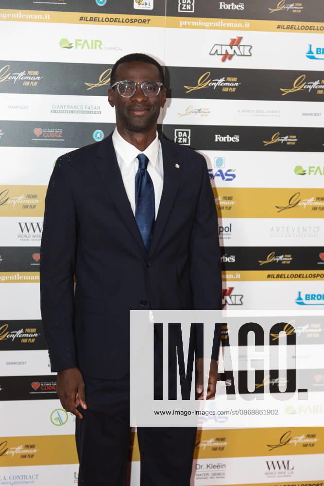 IPA89410578 - Pedro Mba Obang on the red carpet at the Gentleman Fair Play Awards, October 7, 2026 _ Scuola Teulie, Milan, during the 2026 Gentleman Fair Play Awards, News in Milan, Italy