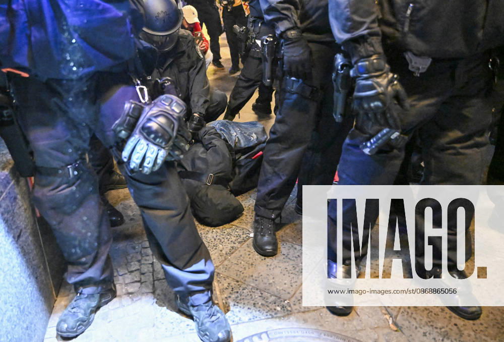 Police in Berlin intervened in demonstrations in support of Palestinians BERLIN, GERMANY - OCTOBER 7: German police detain a protestor during a pro-Palestinian demonstration in Berlin, Germany on October 7, 2026. More than a thousand demonstrators gathered at Oranien Square to protest Israeli attack on Gaza and marched toward Hermann Square before police broke up the rally near the Kottbusser Tor subway station, detaining numerous participants. Halil Sagirkaya Anadolu Berlin Germany. Editorial use only. Please get in touch for any other usage.