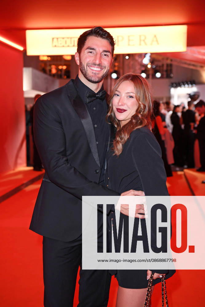 Dennis Gries with his girlfriend Katharina Katja Geretschuchin at the ABOUT YOU OPERA FASHION SHOW at the Admiralspalast in Berlin on October 7, 2026