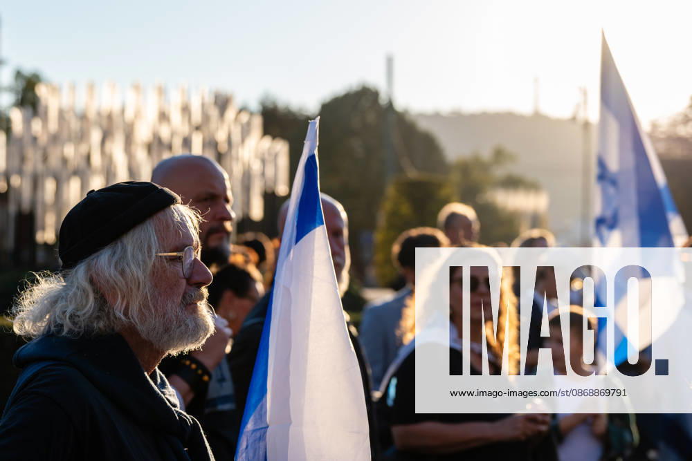 Prague marks three years since start of Israel - Hamas conflict - 07 Oct 2026 People gather at Jan Palach Square in Prague to participate in a ceremony honouring the victims of the October 7 2023 attacks in Israel. The attack which was carried out by the Palestinian militant group, Hamas from the Gaza Strip, resulted in the deaths of 1,205 people, most of them civilians. In response, Israel began military campaign on Gaza Strip. Various commemorations are taking place globally to mark the third anniversary of the Hamas attacks in Israel. Prague Czech Republic