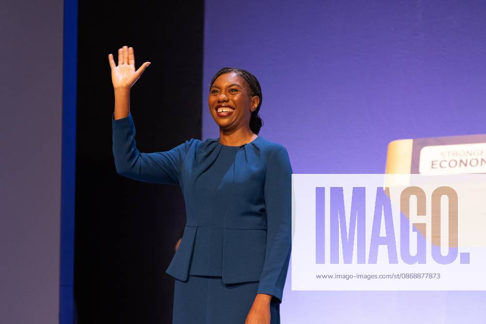 Conservative Party Conference, Day 4, The ICC Birmingham, UK - 07 Oct 2026 Leader of the Conservative Party Kemi Badenoch arrives on stage to give her keynote speech at the International Convention Centre on the final day (day four) of the Conservative Party Conference at the International Convention Centre in Birmingham. The Conservative Party leader, Kemi Badenoch s gives her keynote speech at the International Convention Centre on the final day (day four) of the Conservative Party Conference at the International Convention Centre in Birmingham. The Conservative Party opened its annual conference under the slogan Stronger economy, stronger country Birmingham United Kingdom