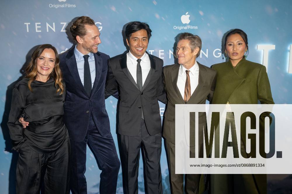 Apple Original Films Tenzing New York Premiere, New York, USA - 07 Oct (L-R) Jennifer Peedom, Tom Hiddleston, Genden Phuntsok, Willem Dafoe and Thinley Lhamo attend Apple Original Films Tenzing New York Premiere at DGA Theater on October 07, 2026 in New York City. New York United States