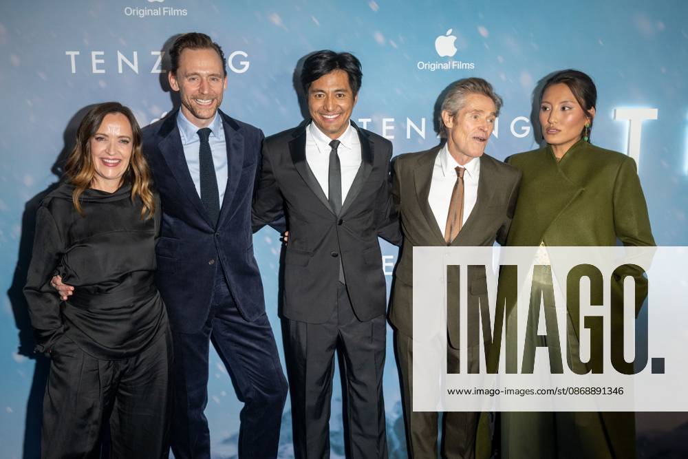 Apple Original Films Tenzing New York Premiere, New York, USA - 07 Oct (L-R) Jennifer Peedom, Tom Hiddleston, Genden Phuntsok, Willem Dafoe and Thinley Lhamo attend Apple Original Films Tenzing New York Premiere at DGA Theater on October 07, 2026 in New York City. New York United States