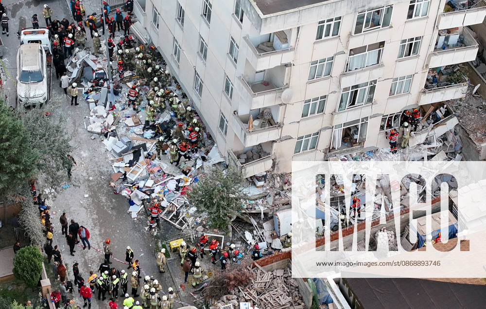Partial collapse occurs in 7-story building in Istanbul s Maltepe district ISTANBUL, TURKIYE - OCTOBER 8: An aerial view shows search and rescue operations underway after the lower floors of a seven-story building partially collapse in the Maltepe district of Istanbul, Turkiye, on October 8, 2026. Murat Sengul Anadolu Istanbul Turkey. Editorial use only. Please get in touch for any other usage.