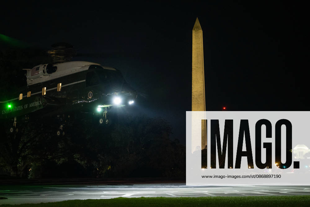 President DONALD TRUMP arrives back at the White House aboard Marine One following a trip to San Antonio, Texas, where he attended a campaign rally ahead of the November midterm elections. Washington United States - ZUMAk206 20261008_znp_k206_016