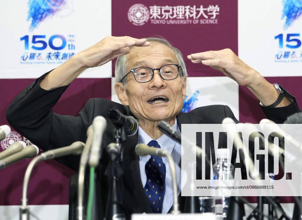 Nobel chemistry prize co-winner Soai Kenso Soai, a professor emeritus at the Tokyo University of Science, attends a press conference at the university in Tokyo on Oct. 7, 2026, after receiving the 2026 Nobel Prize in Chemistry. Soai and French researcher Henri Kagan shared the prize for the discovery of non-linear effects and autocatalysis in asymmetric organic synthesis, the Royal Swedish Academy of Sciences said earlier in the day. A14AA0005630408P