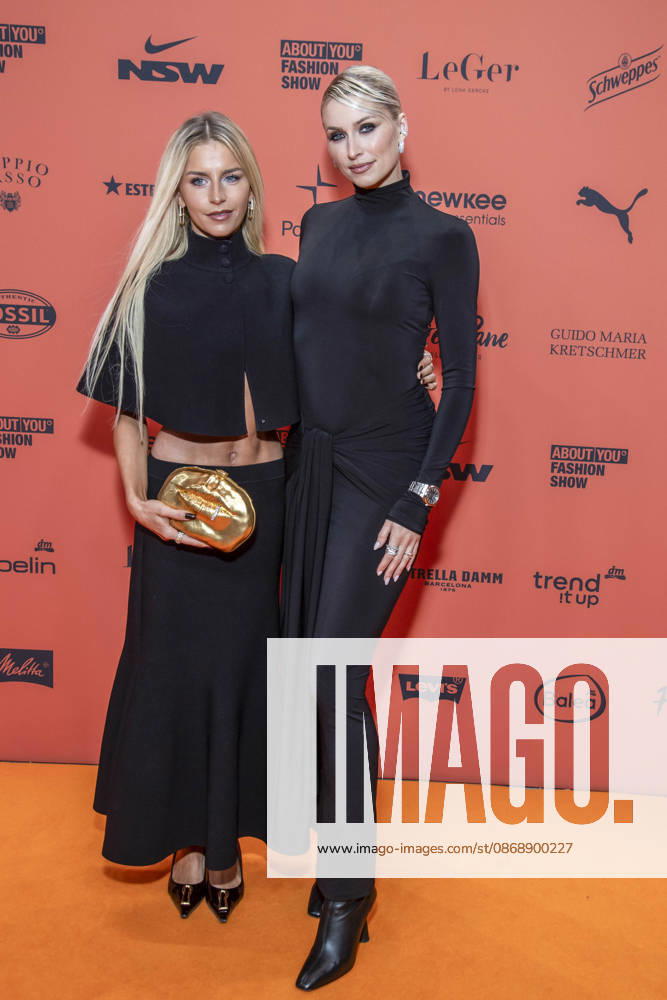 ABB ABOUTYOU Caroline Daur and Lena Gercke as guests on the orange carpet at the ABOUT YOU Opera Fashion Show at the Admiralspalast on October 7, 2026, in Berlin, Germany