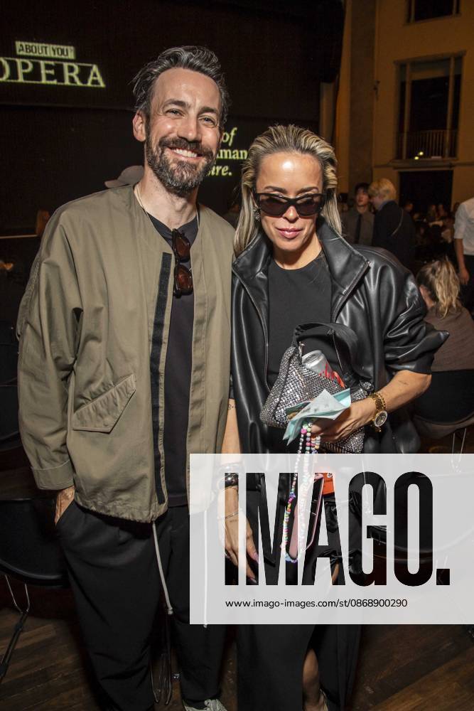 ABB ABOUTYOU host Jan Koeppen and Marina Hoermanseder attend the ABOUT YOU Opera Fashion Show at the Admiralspalast on October 7, 2026, in Berlin, Germany