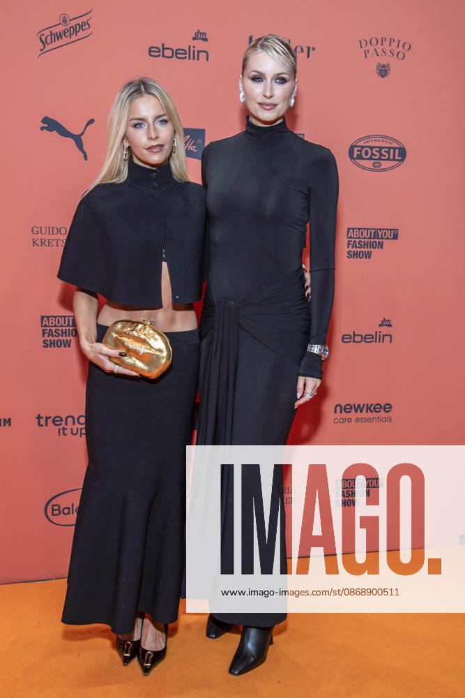 ABB ABOUTYOU Caroline Daur and Lena Gercke as guests on the orange carpet at the ABOUT YOU Opera Fashion Show at the Admiralspalast on October 7, 2026, in Berlin, Germany