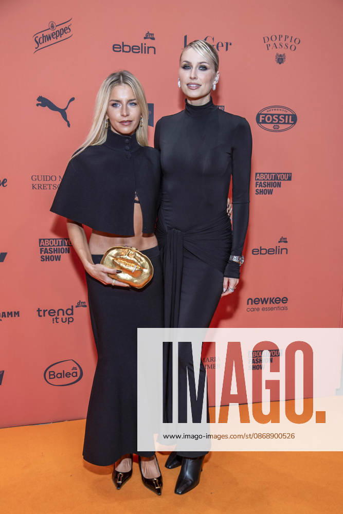 ABB ABOUTYOU Caroline Daur and Lena Gercke as guests on the orange carpet at the ABOUT YOU Opera Fashion Show at the Admiralspalast on October 7, 2026, in Berlin, Germany