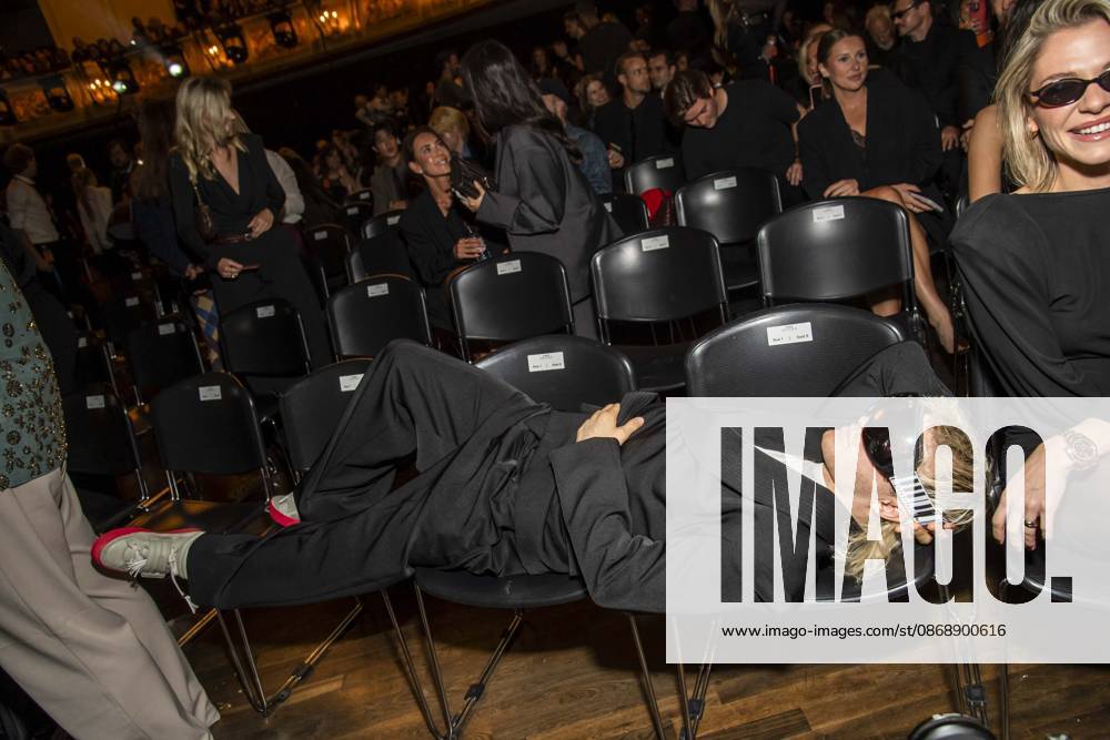 ABB ABOUTYOU Ski Aggu is seated in the audience at the ABOUT YOU Opera Fashion Show at the Admiralspalast on October 7, 2026, in Berlin, Germany
