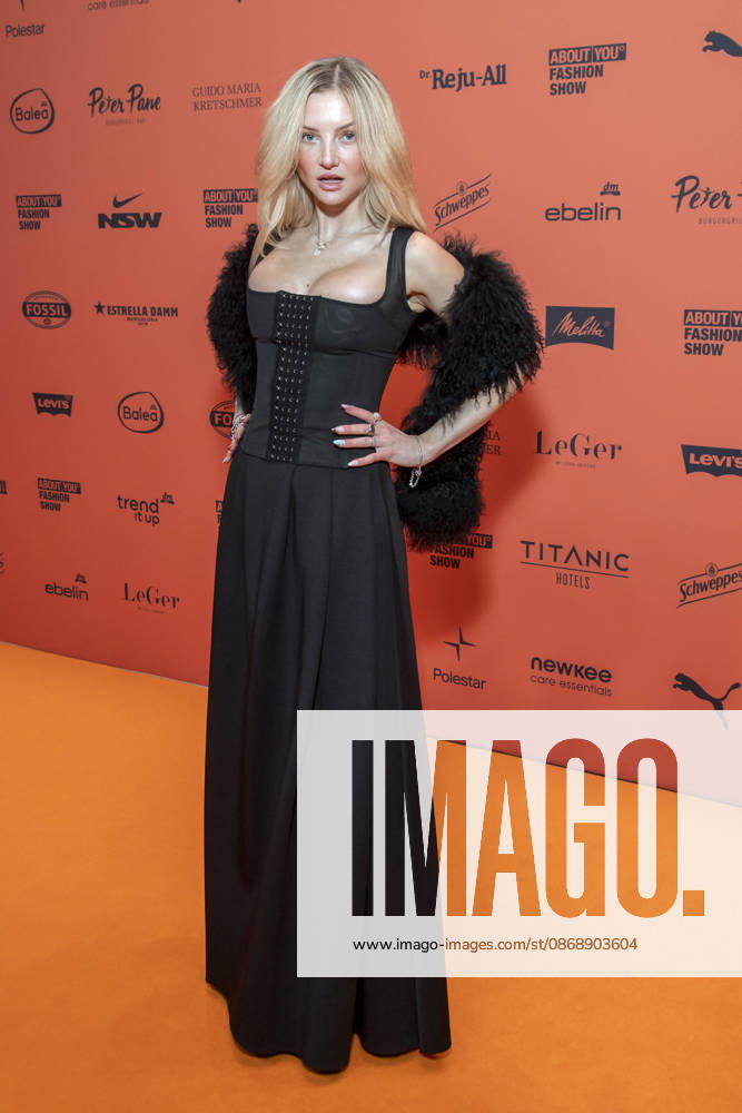 ABB ABOUTYOU Julia Wulf as a guest on the orange carpet at the ABOUT YOU Opera Fashion Show at the Admiralspalast on October 7, 2026, in Berlin, Germany
