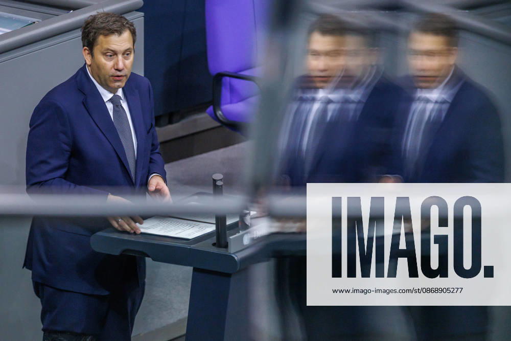 Lars Klingbeil (SPD), Federal Minister of Finance, in the German Bundestag on October 8, 2026, in Berlin, Berlin, Germany, Bundestag