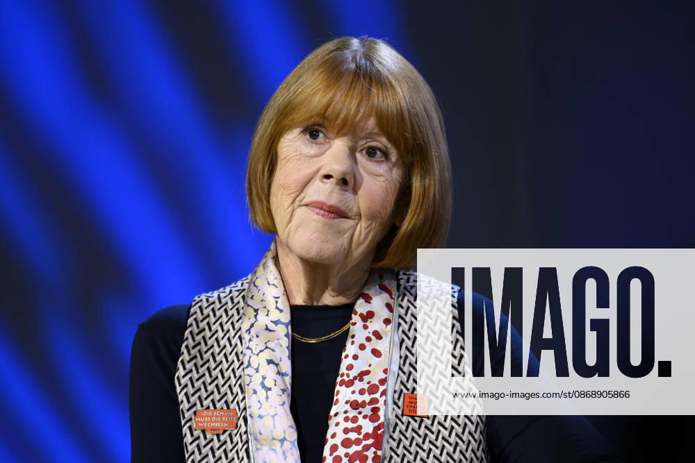 Author Gisele Pelicot speaks at the 2026 Frankfurt Book Fair in Frankfurt am Main, October 7, 2026, Hesse, Germany
