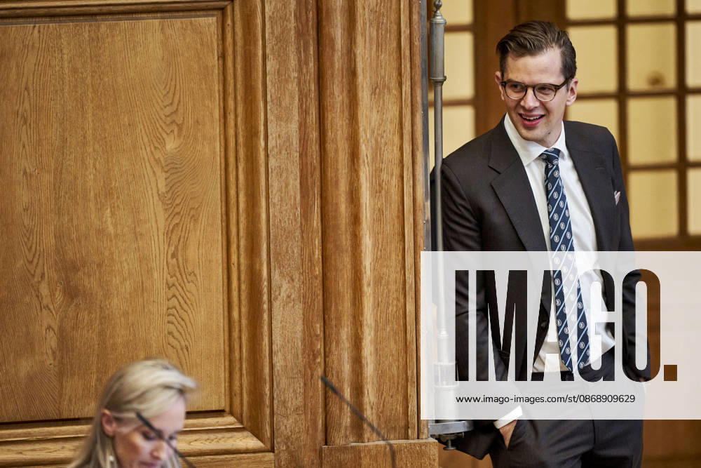 Opening Debate in the Danish Parliament: Alex Vanopslagh, Chairman of the Liberal Alliance, during the opening debate in the Parliament Hall at Christiansborg on Thursday, October 8, 2026. Photo by Thomas Traasdahl, Ritzau Scanpix, Copenhagen, Denmark