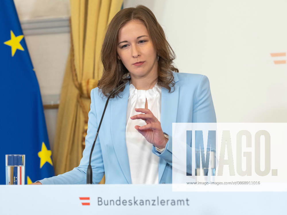 Presentation on Early Childhood Education—Claudia Plakolm (ÖVP), Federal Minister for Europe, Integration, and Family at the Federal Chancellery, on October 8, 2026, during the presentation of the 2025–26 Early Childhood Education Monitoring Report by Statistics Austria at the Federal Chancellery in Vienna, Vienna, Austria
