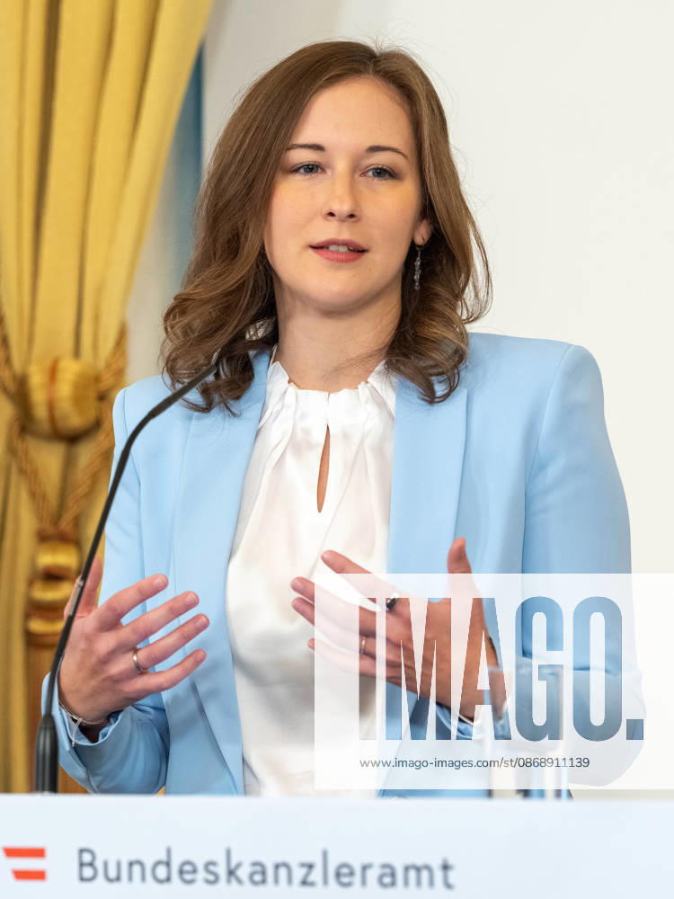 Presentation on Early Childhood Education—Claudia Plakolm (ÖVP), Federal Minister for Europe, Integration, and Family at the Federal Chancellery, on October 8, 2026, during the presentation of the 2025–26 Early Childhood Education Monitoring Report by Statistics Austria at the Federal Chancellery in Vienna, Vienna, Austria