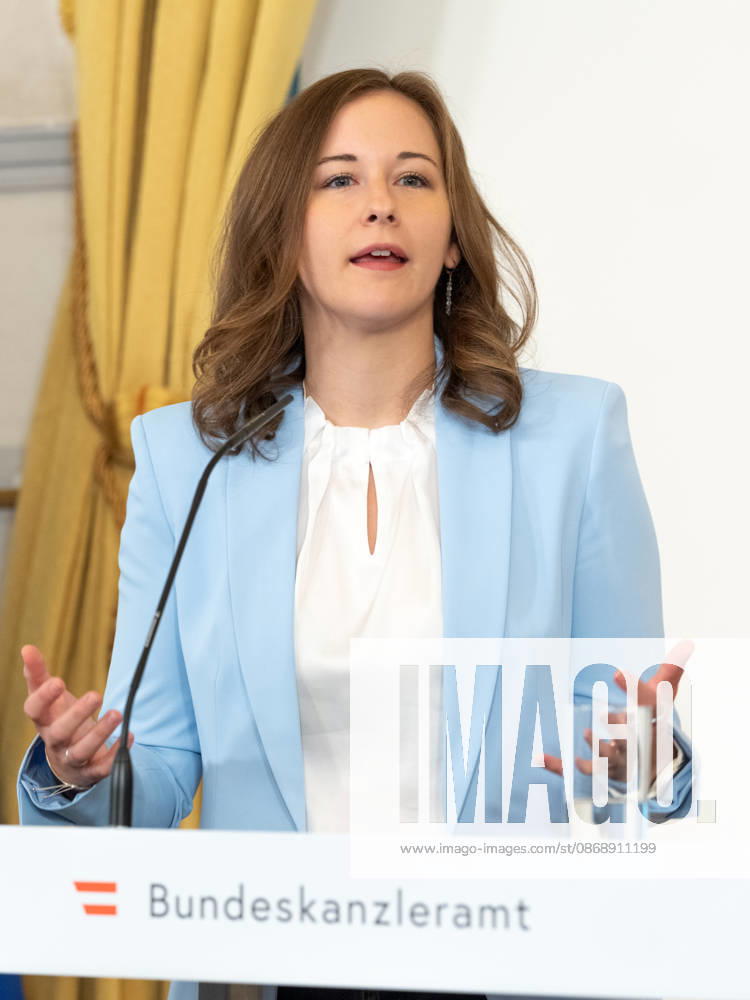 Presentation on Early Childhood Education—Claudia Plakolm (ÖVP), Federal Minister for Europe, Integration, and Family at the Federal Chancellery, on October 8, 2026, during the presentation of the 2025–26 Early Childhood Education Monitoring Report by Statistics Austria at the Federal Chancellery in Vienna, Vienna, Austria