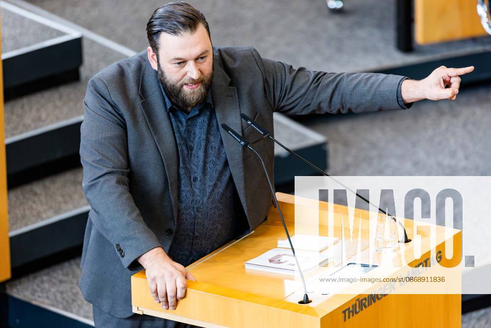 GER, Politics News, 8th Legislative Session, 57th Plenary Session in the Plenary Hall of the Thuringian State Parliament, Moritz Kalthoff (SPD), 99096 Erfurt, Thuringian State Parliament, Thuringia, Germany