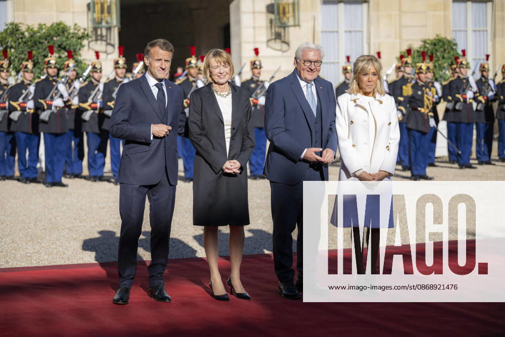 French President Macron Welcomes Germany s President Steinmeier - Paris French President Emmanuel Macron and his wife Brigitte Macron welcomes Germany s President Frank-Walter Steinmeier and his wife Elke Buedenbender at the Elysee Palace in Paris on October 8, 2026. Photo by Eliot Blondet ABACAPRESS.COM Paris France France