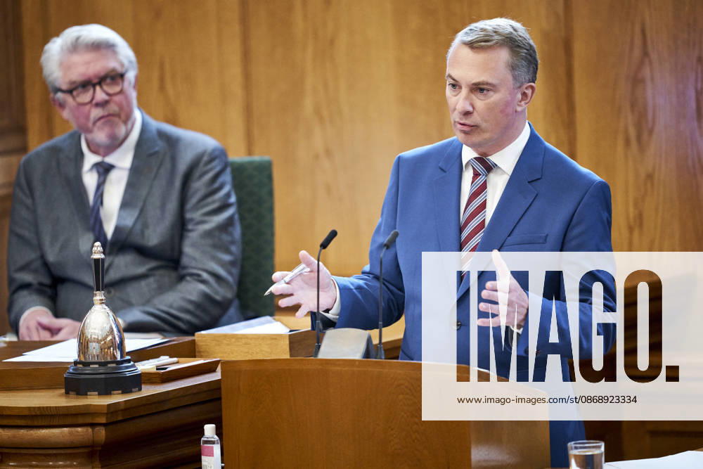 Opening Debate in the Danish Parliament: Morten Messerschmidt, Chairman of the Danish People’s Party, during the opening debate of the parliament in the Folketing Hall at Christiansborg on Thursday, October 8, 2026. Photo by Thomas Traasdahl, Ritzau Scanpix, Copenhagen, Denmark