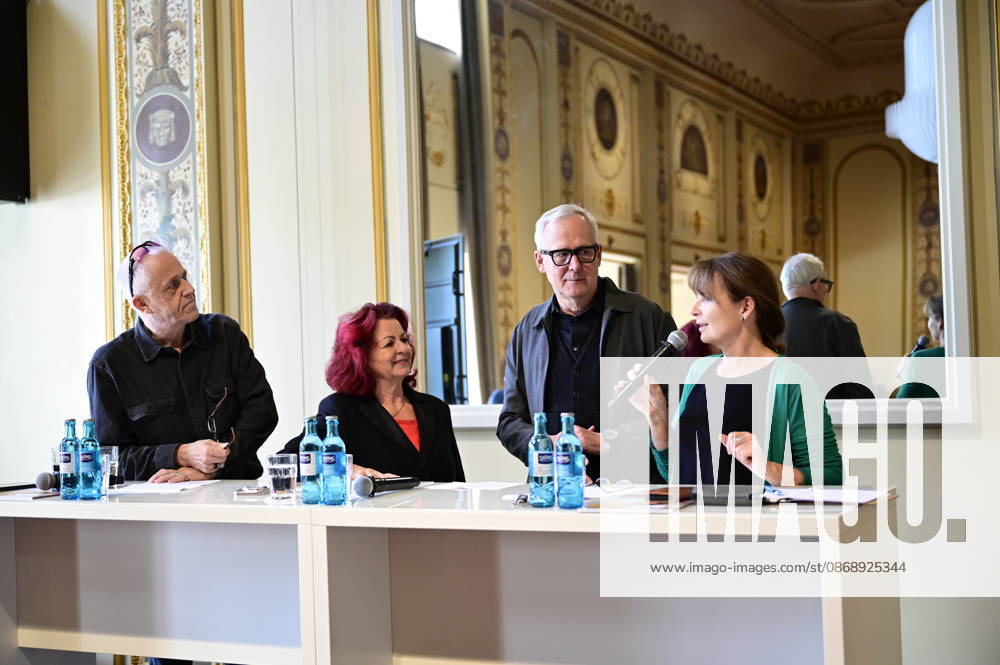 Stefan Hippler, Viola Klein, Joachim Klement, and Sabine Mutschke at the press conference and presentation of the 16th HOPE Award for the 18th HOPE Gala Dresden at the Schauspielhaus Dresden, Dresden