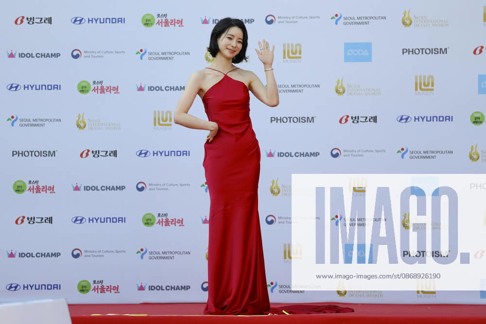 Red carpet at Seoul Drama Awards in South Korea South Korean actress Lim Ji-yeon poses for photos on the red carpet during the 21st Seoul International Drama Awards in Seoul, South Korea, on October 08, 2026. Seoul South Korea