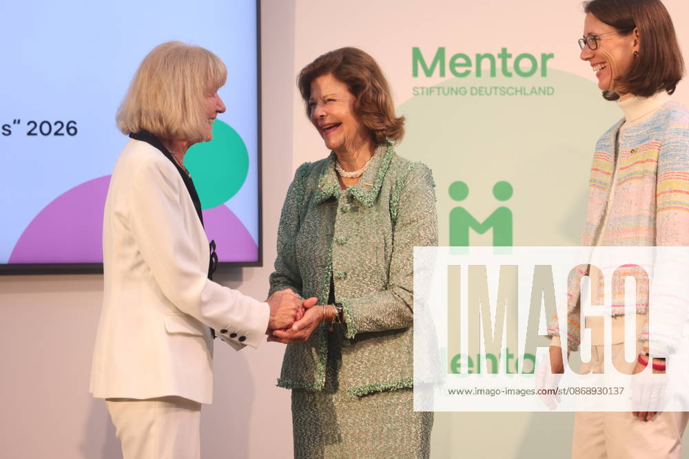 Queen Silvia of Sweden Presents Award on Mainau Island, Konstanz, Mainau, 0810 2026 Her Majesty Queen Silvia of Sweden presents the Mentor Award at a ceremony marking the 10th anniversary of the Mentor Foundation Germany in Baden-Württemberg, Germany