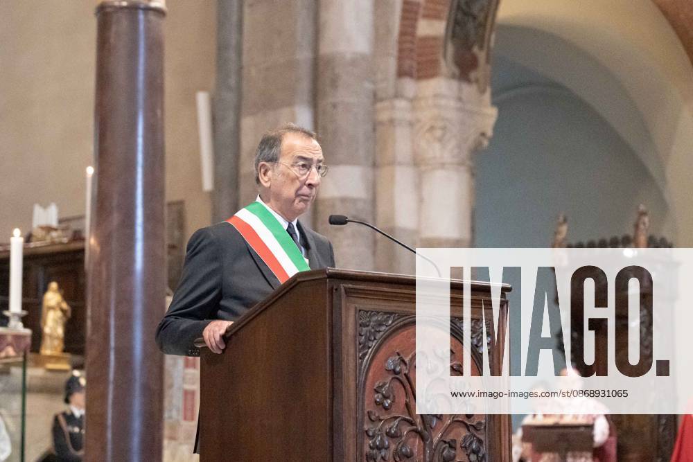 IPA89429940 - Milan, October 8, 26, Basilica of SantAmbrogio, Eucharistic celebration marking the 25th anniversary of the Linate plane crash Pictured: Milan Mayor Giuseppe Sala