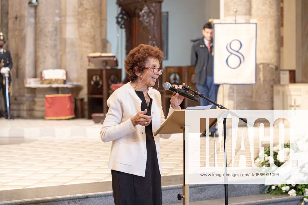IPA89429978 - Milan, October 8, 2026, Basilica of SantAmbrogio, Eucharistic celebration marking the 25th anniversary of the Linate plane crash Pictured: Adele Pesapane Scarani, president of the October 8, 2001 Committee