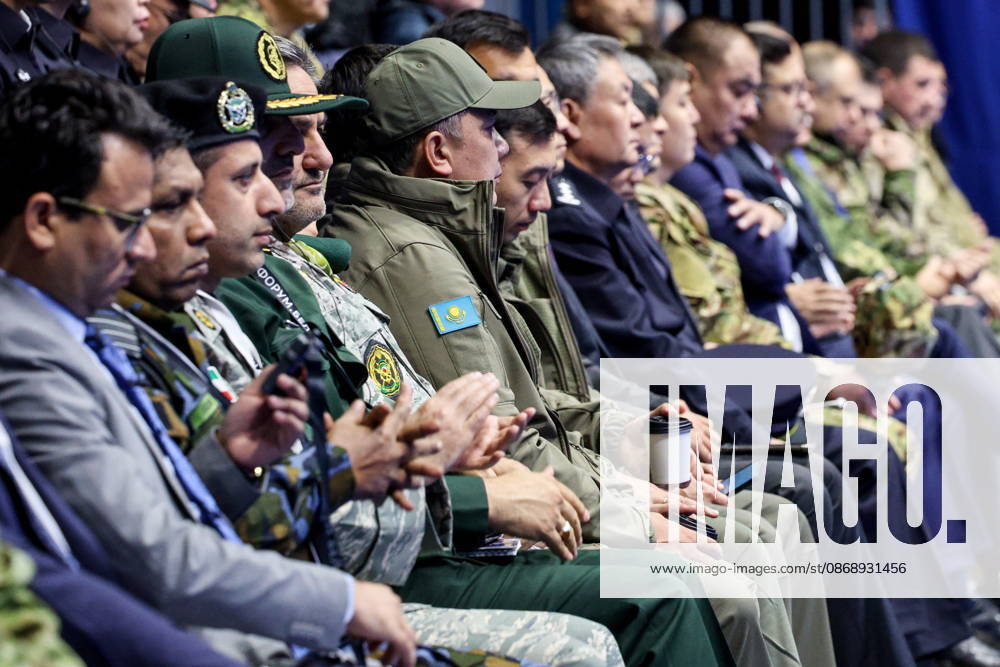 BELARUS, MINSK - OCTOBER 8, 2026: A meeting before the final phase of the Eurasia-Antiterror 2026 counter-terrorism exercise by relevant agencies of the CIS and SCO member states. The drill is held as part of the 2026 CIS and SCO Counter-Terrorism Forum. Maxim Malinovsky TASS 98946426