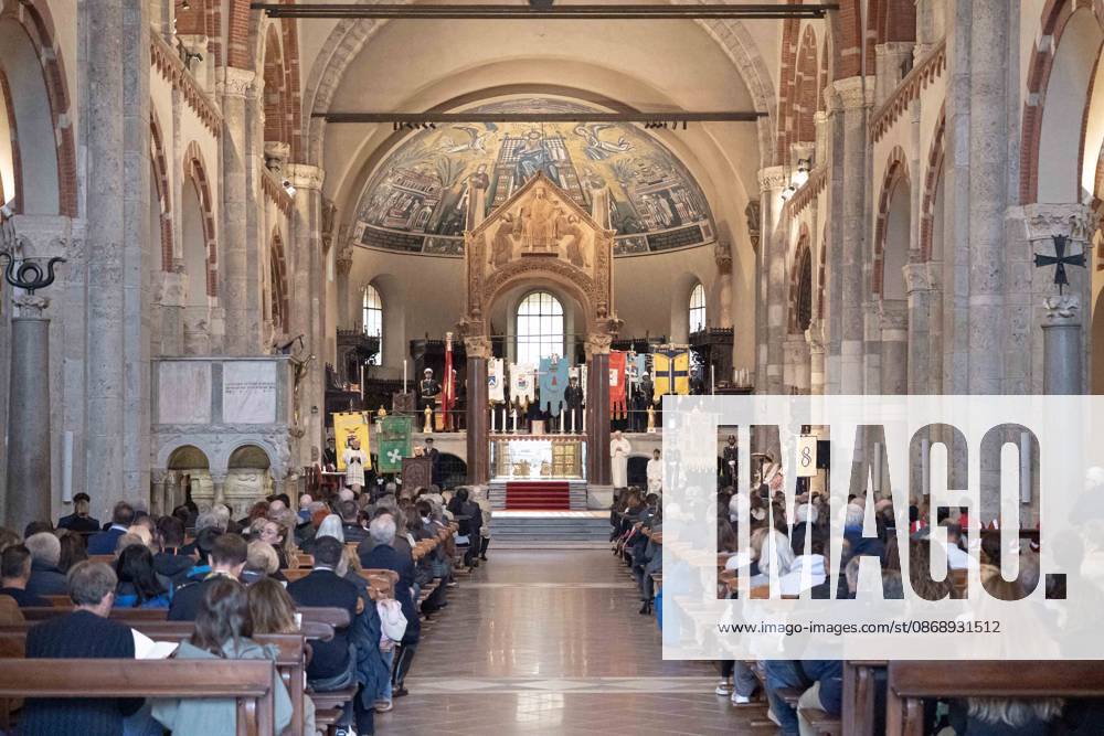 IPA89429918 - Milan, October 8, 26, Basilica of St. Ambrose, Eucharistic celebration marking the 25th anniversary of the Linate plane crash