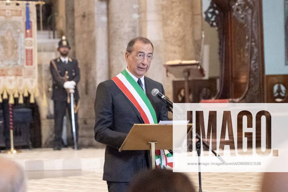IPA89429964 - Milan, October 8, 26, Basilica of SantAmbrogio, Eucharistic celebration marking the 25th anniversary of the Linate plane crash Pictured: Milan Mayor Giuseppe Sala