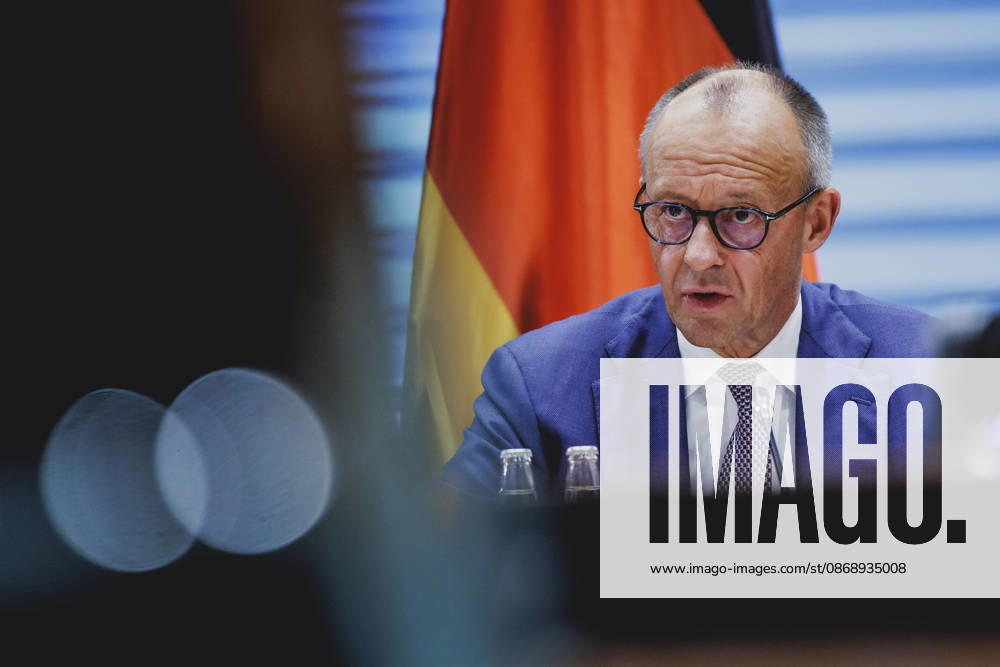 Friedrich Merz (CDU), Federal Chancellor, photographed while attending the Regional Growth Forum at the Federal Chancellery in Berlin, October 8, 2026, Berlin, Germany