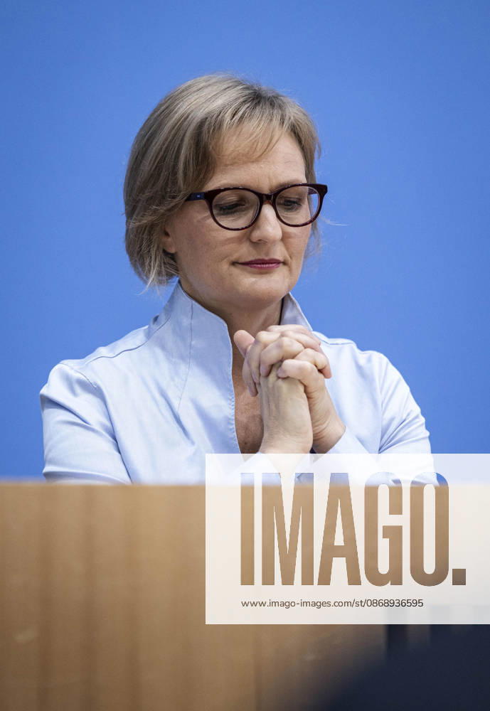 Franziska Brantner, co-chair of Alliance 90 The Greens, photographed during the press conference to present the flagship proposal Our Plan for Germany, Berlin, October 8, 2026, Berlin, Germany