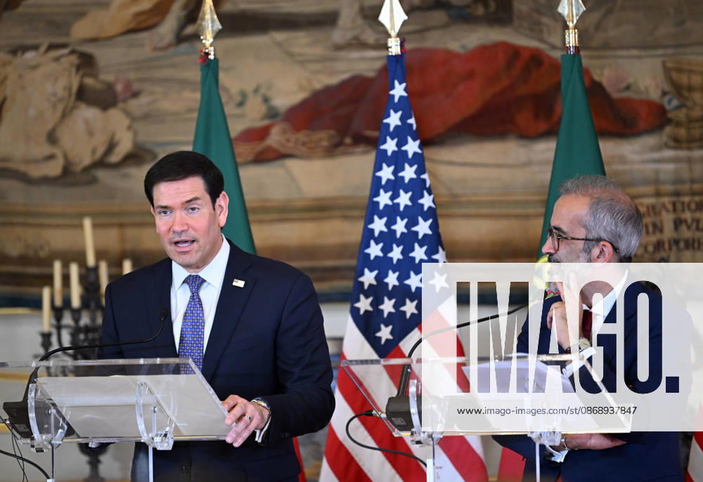Marco Rubio - Paulo Rangel joint press conference in Lisbon LISBON, PORTUGAL - OCTOBER 8: US Secretary of State Marco Rubio (L) and Portugal s Foreign Minister Paulo Rangel give a joint press conference at the Necessidades Palace, the Portuguese foreign ministry, in Lisbon on October 8, 2026. Zed Jameson Anadolu Lisbon Portugal. Editorial use only. Please get in touch for any other usage.