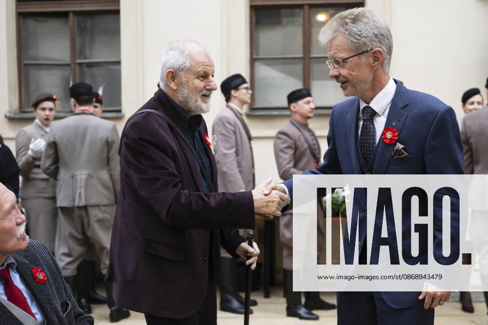 Sokol (Falcon) Movement s Memorial Day honours Sokol members who died in anti-Nazi resistance in Prague, Czech Republic, October 8, 2026. Senate Speaker Milos Vystrcil (ODS), right, during the commemorative event. (CTKxPhoto MichalxKamaryt) CTKPhotoP2026100806760 CTKPhotoP2026100806760