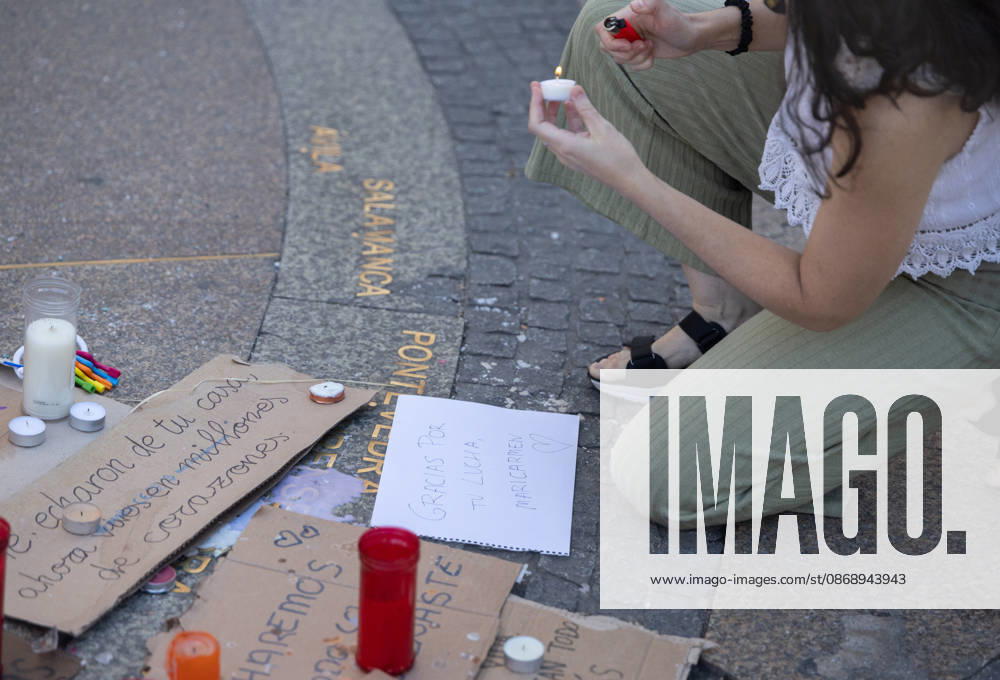 Protesters at Sol Square Stand by Their Demands for Affordable Housing Flowers and candles in tribute to Maricarmen Abascal during the housing protest at Puerta del Sol on October 8, 2026, in Madrid, Spain. The encampment at Sol has spilled over into the square, and the protesters are maintaining their demands against evictions and exorbitant rents. The Official State Gazette (BOE) published yesterday, October 7, the new version of the housing and rent decrees that the Council of Ministers had approved the previous day OCTOBER 8, 2026, Madrid, Spain