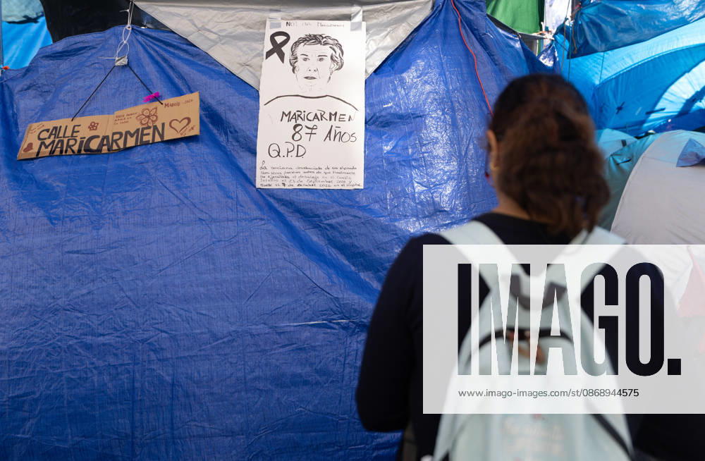 Protesters at Sol Square Stand by Their Demands for Housing A person at the housing protest camp in Puerta del Sol on October 8, 2026, in Madrid, Spain. The encampment at Sol has spilled over into the square, and the protesters are maintaining their demands against evictions and exorbitant rents. The Official State Gazette (BOE) published yesterday, October 7, the new version of the housing and rent decrees that the Council of Ministers approved the previous day OCTOBER 8, 2026, Madrid, Spain